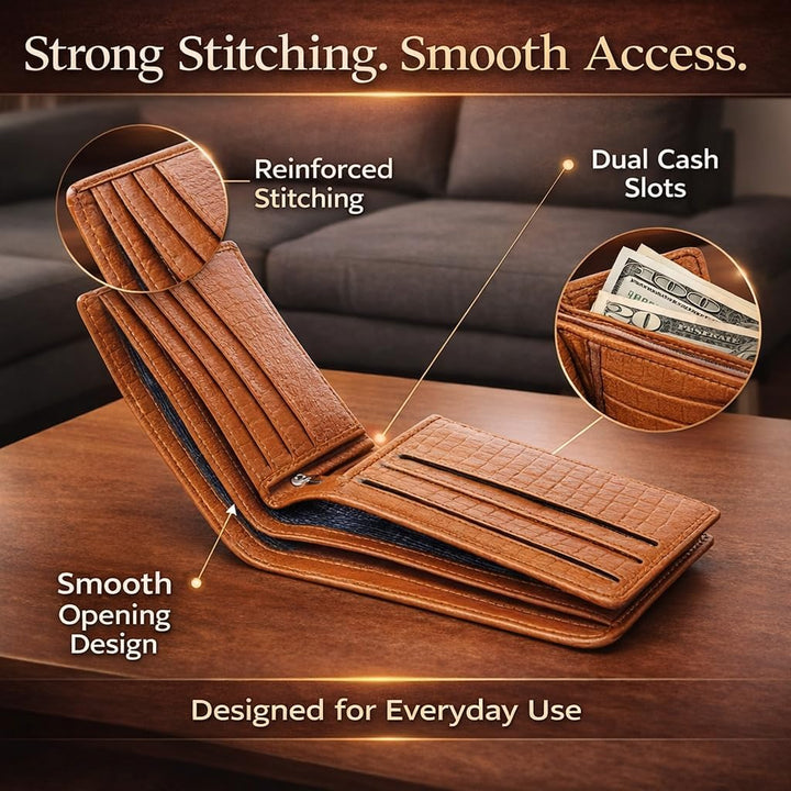Cartera de cuero para hombre, bloqueo RFID, delgada y elegante con...