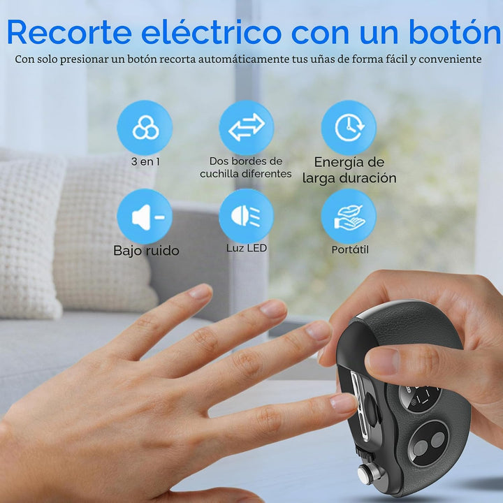 Yionkin Cortaúñas eléctrico, 3 en 1 con cabezales intercambiables,...