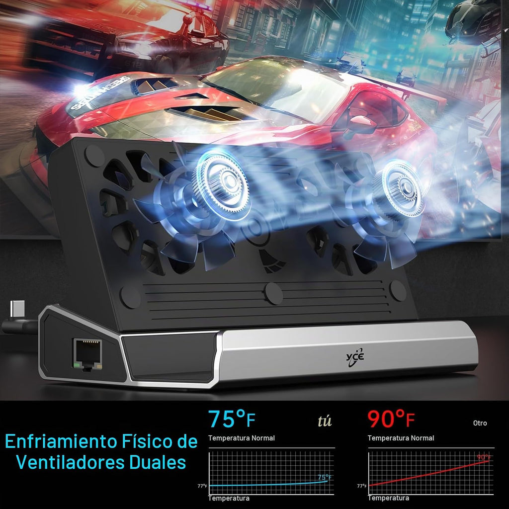 YCE 13 en 1 Base de vapor para Switch/ROG Ally/Legion Go
