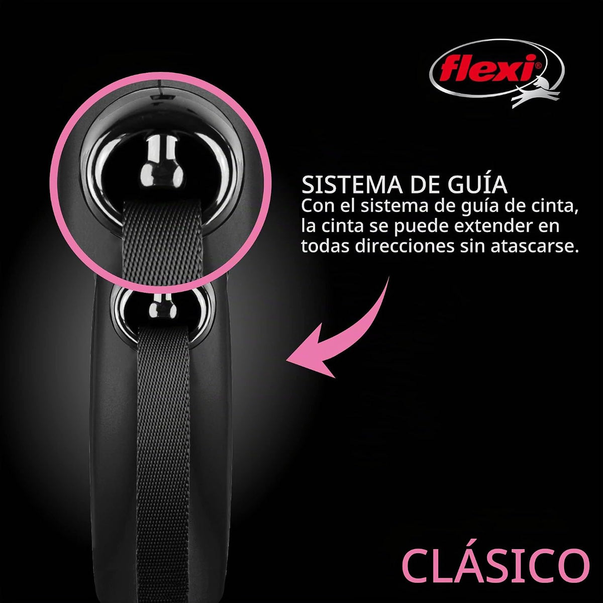 FLEXI® Correa de perro retráctil con cinta clásica, grande, 16 pies