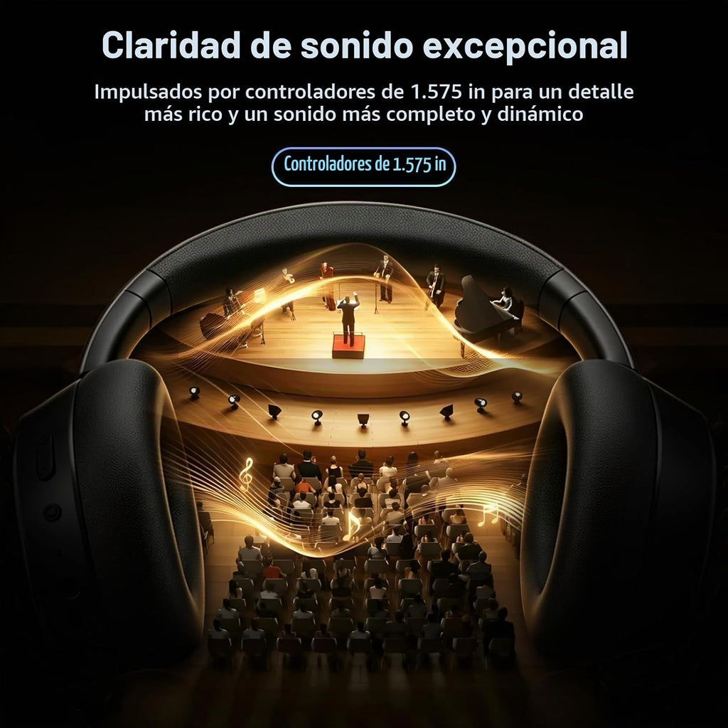 Auriculares inalámbricos híbridos con cancelación activa de ruido Bluetooth