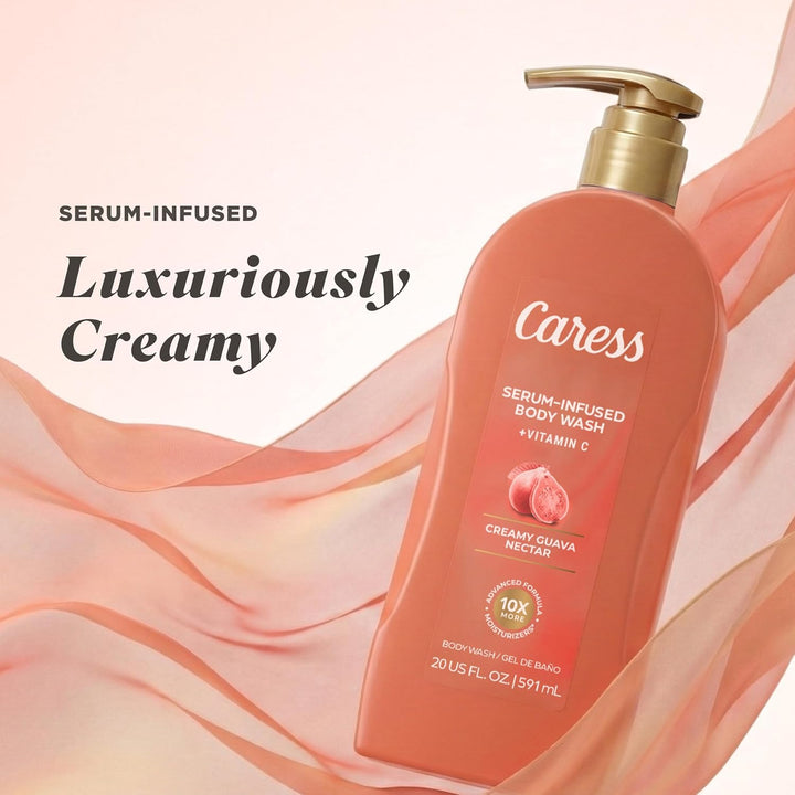 Caress Jabón corporal hidratante de néctar de guayaba cremoso con b...