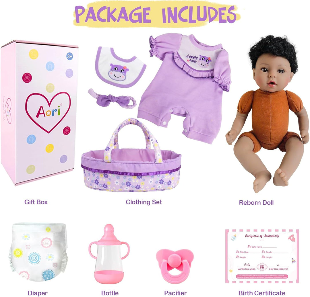 Aori Reborn Baby Dolls Black American Girl - Muñeca recién nacida r...