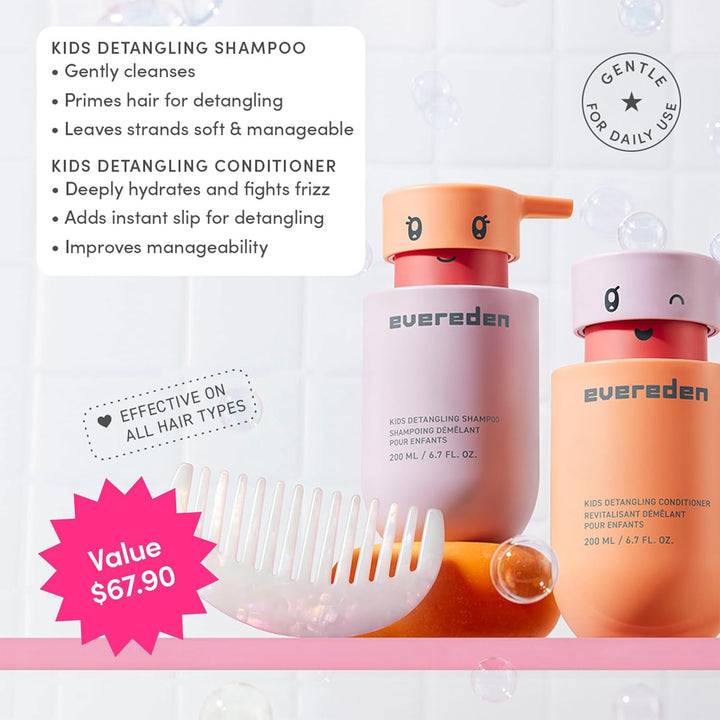 Evereden Set de cuidado del cabello para niños: champú y acondicion...