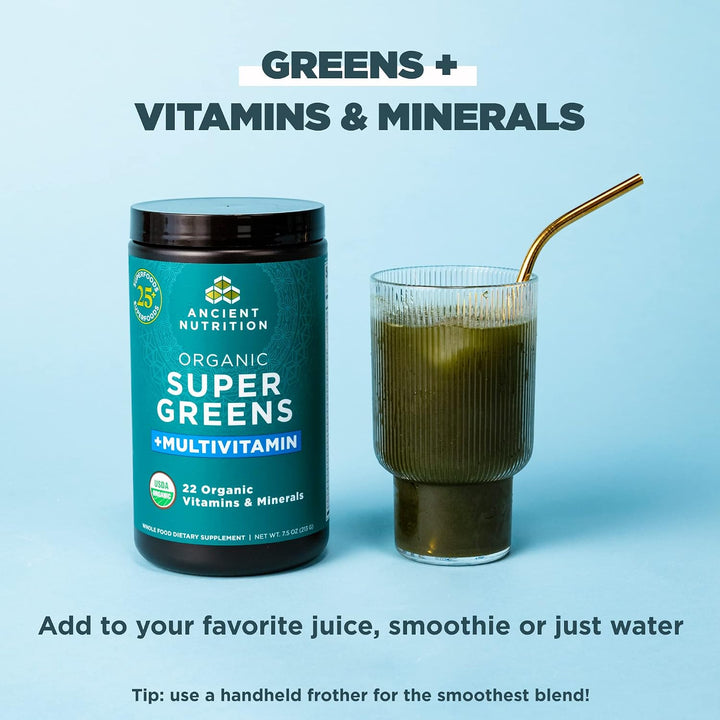 Ancient Nutrition, Vitamina en polvo, una botella hecha de frutas r...