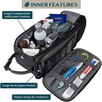 PAVILIA - Neceser para hombre, kit de afeitado para viaje, neceser de viaje para hombres, organizador de artículos de aseo para el cuidado personal, bolsa de cosméticos de cuero sintético resistente