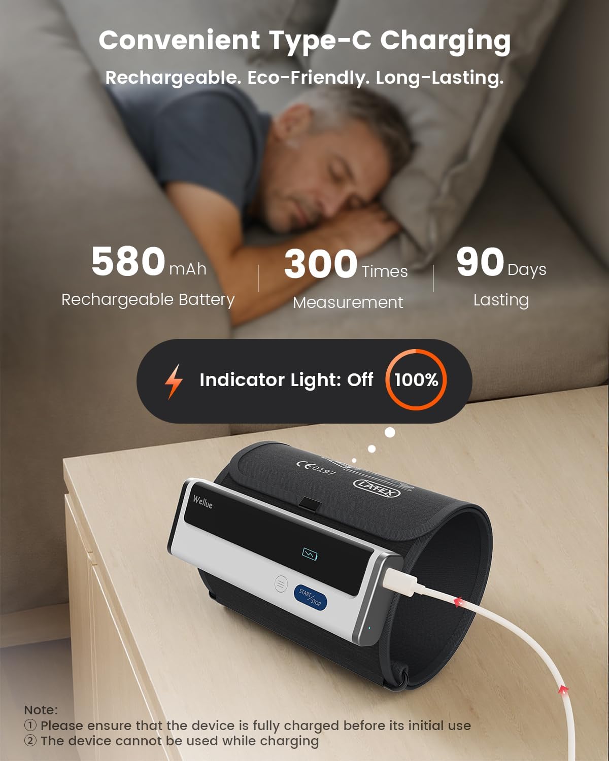 Wellue BP2A Monitor Inteligente de Presión Arterial - Brazalete Inalámbrico para Brazo Superior Bluetooth con Diseño de Una Pieza, Almacena Datos Históricos y Se Conecta Fácilmente a la APP para iOS y