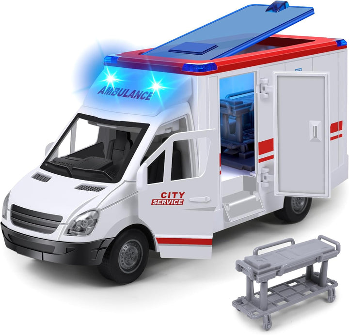 Ambulancia de juguete para niños de 3 a 5 años con 4 luces