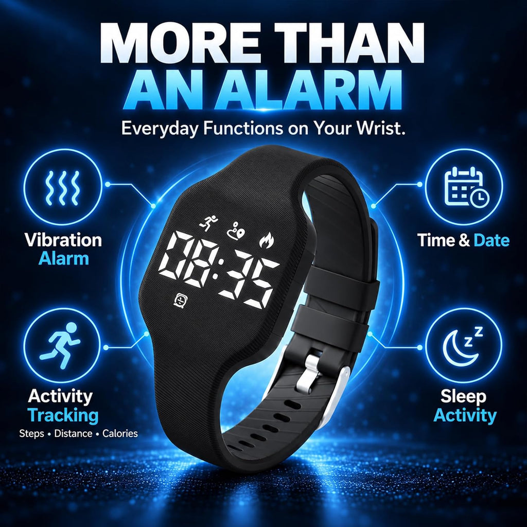 Reloj despertador para personas que duermen pesadas, pulsera vibratoria, reloj silencioso, pulsera para adolescentes, sordos, adultos, agitador de cama, viaje, temporizador digital
