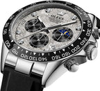 OLEVS Relojes Cronógrafo Masculinos de Moda Empresarial Analógico Quartz Reloj de Pulsera para Hombre, Cinturón de Silicona a prueba de agua con Luminiscente, Calendario