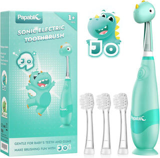 Papablic Cepillo de dientes eléctrico sónico para niños de 1 a 3 añ...