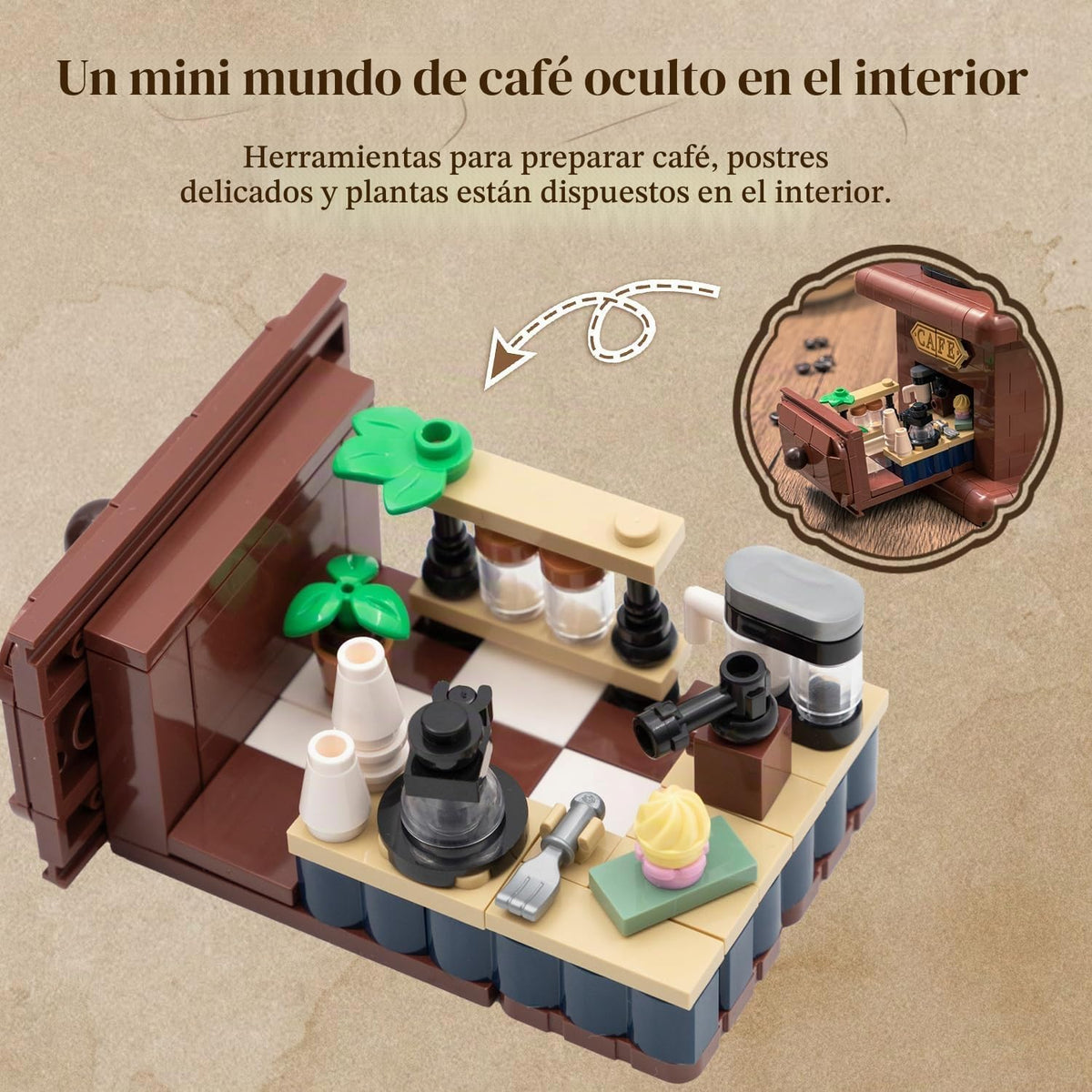 PANTASY Juego de molinillo de café vintage con manivela para adultos