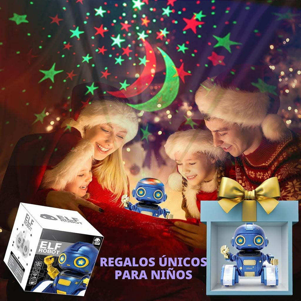 Aikmi Robot Toys para niños de 4 a 12 años, robot RC con proyector de luz nocturna, gesto