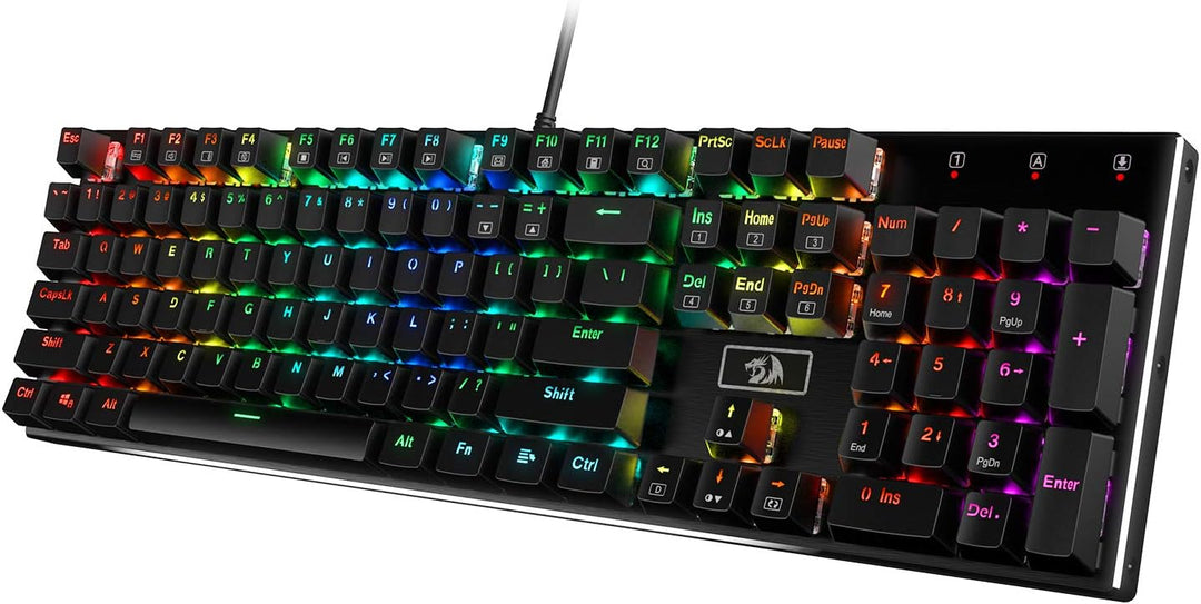 Redragon K556 teclado para juegos mecánicos con cable y luz posteri...