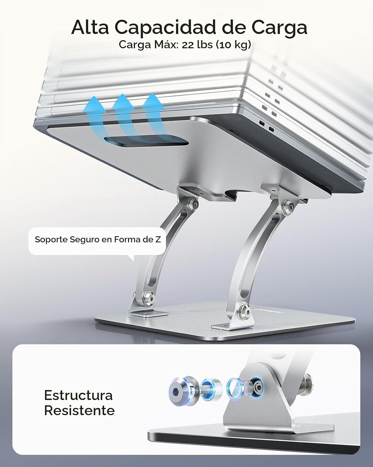 Nulaxy Soporte para portátil totalmente ajustable para escritorio,...