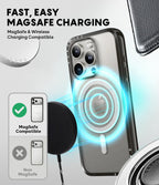 CASETiFY Funda Compact para iPhone 15 Pro Max [Delgada y Elegante/Compatible con Magsafe / Protección contra caídas de 4 pies de grado militar 2X] - Cebra-Marrón - Negro Transparente