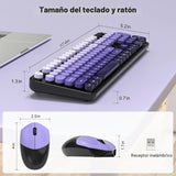 SQMD Combo de teclado y mouse inalámbricos, teclado retro de tamaño...