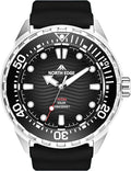 NORTH EDGE Reloj de buceo con energía solar, resistente al agua de 1000 pies/984.3 ft, esfera luminosa, correa de silicona de 1.803 in