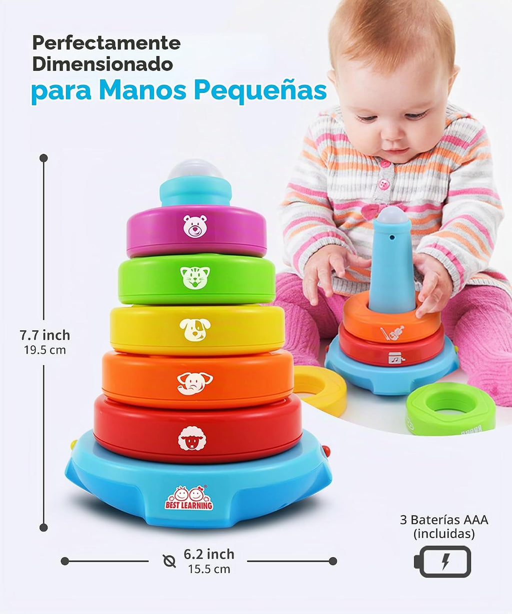 Best Learning Stack & Learn - Anillos apilables musicales de juguete para