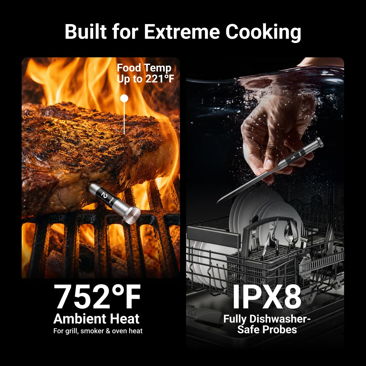 ThermoMaven Termómetro inalámbrico para carne de 3000 pies, no necesita