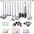Kyraton - Juego de utensilios de cocina de acero inoxidable con de 37 piezas, juego de herramientas de cocina con soporte de utensilios, antiadherentes y resistentes al calor, aptos para lavavajillas