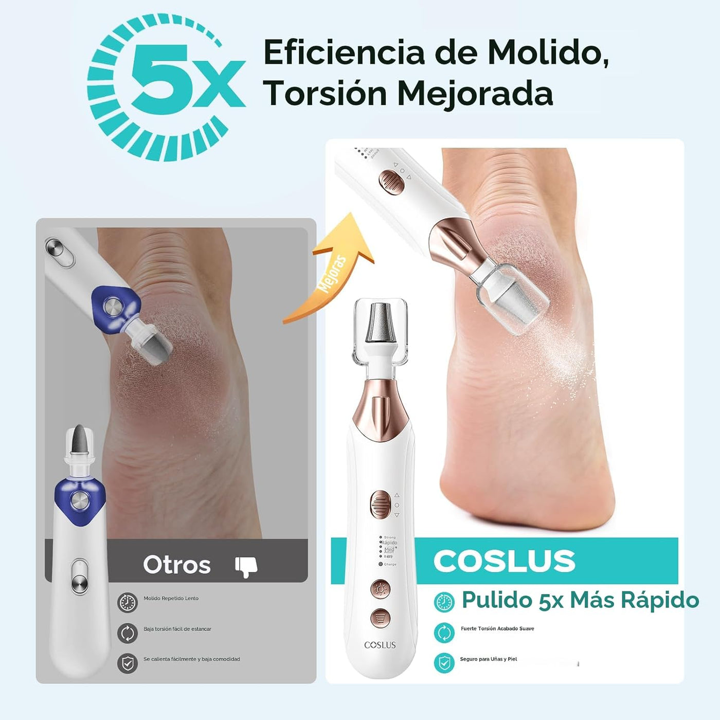 COSLUS Kit Profesional de Manicura y Pedicura, Lima de Uñas Eléctri...