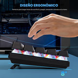 Gaozen Teclado mecánico 60% con cable para juegos, retroiluminado R...
