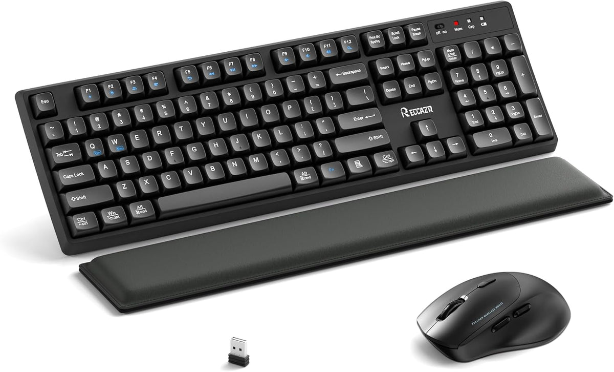 Combo de teclado y ratón inalámbrico con reposamuñecas