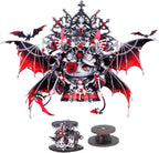MU Rompecabezas de metal 3D para adultos, magnético, intercambiable, cabeza de gato, vampiro, reina oscura, gatito con 2 bases, rompecabezas espeluznante de metal, kits de construcción, juegos de bricolaje, amantes de los gatos, regalos coleccionables