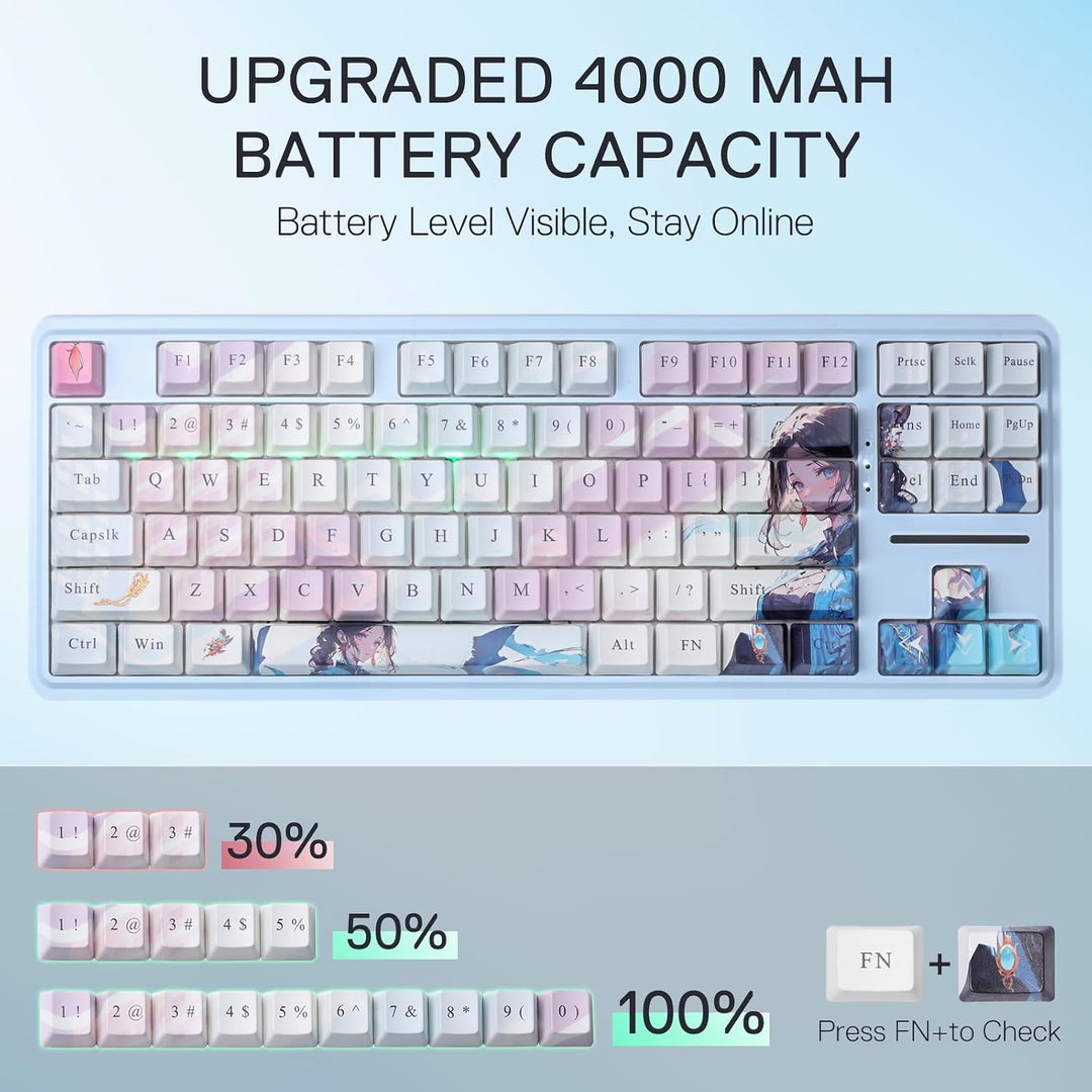 Teclado Gaming RGB Inalámbrico Redragon K728 PRO SE 80% 87 Teclas c...
