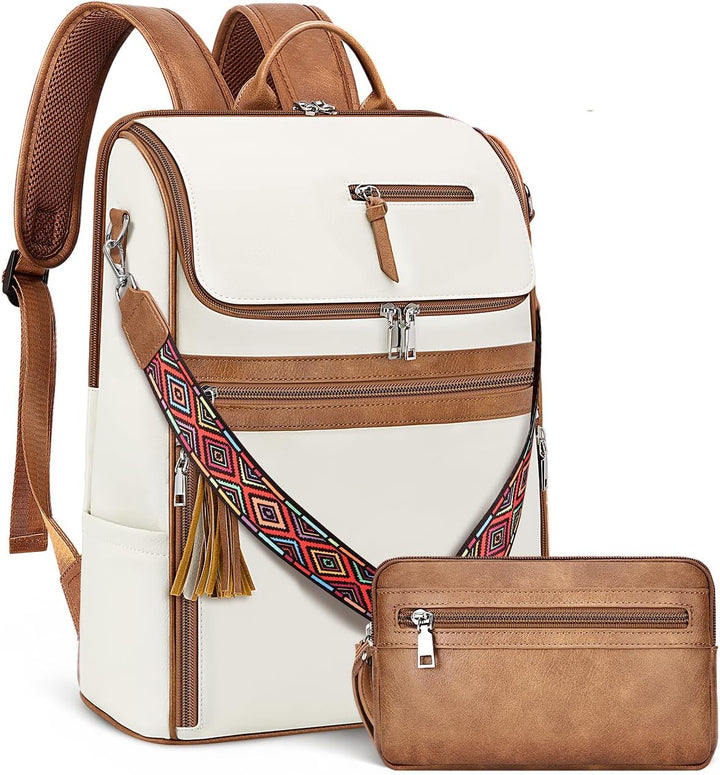 SYTRAH - Mochila de cuero para laptop para mujer, Bolso de diseñado...