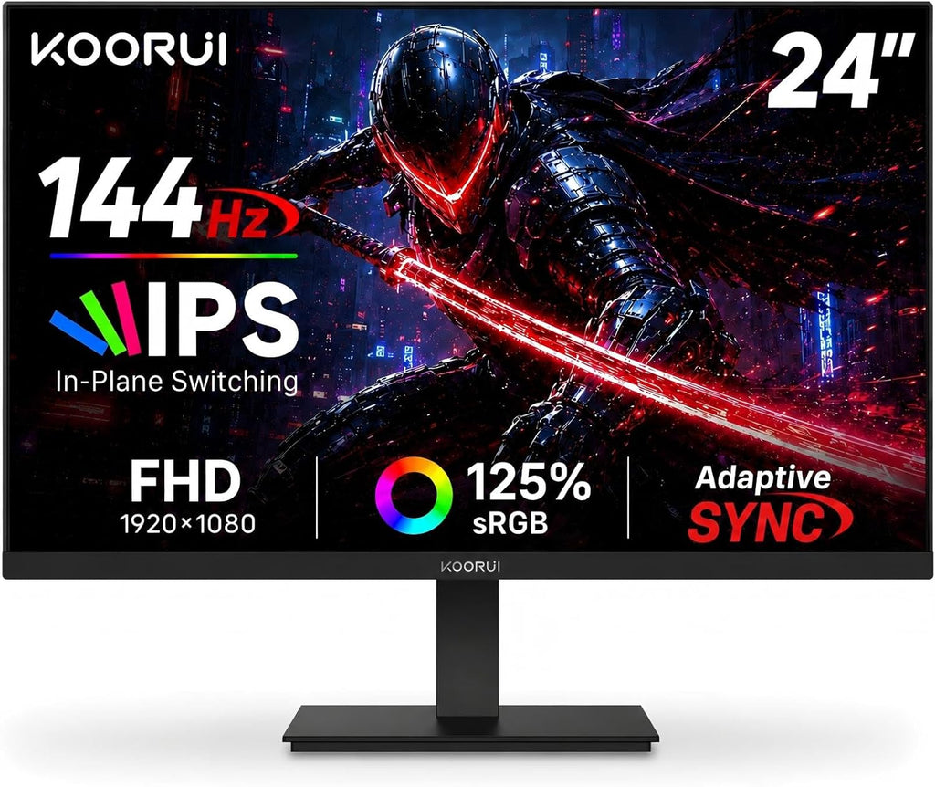 KOORUI Monitor de juegos de 24 pulgadas 144Hz Full HD 1920 x 1080p...