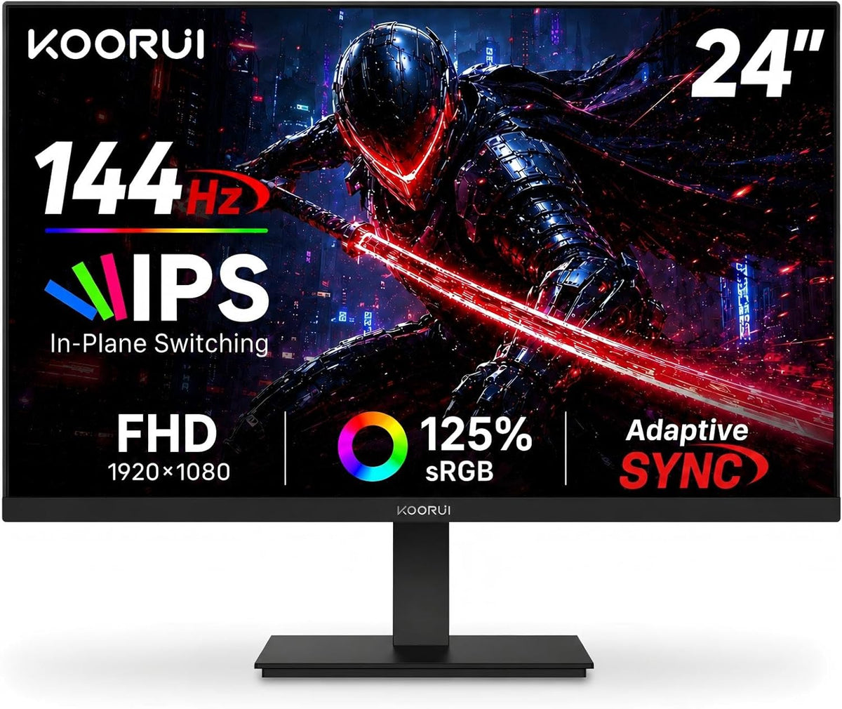 KOORUI Monitor de juegos de 24 pulgadas 144Hz Full HD 1920 x 1080p...