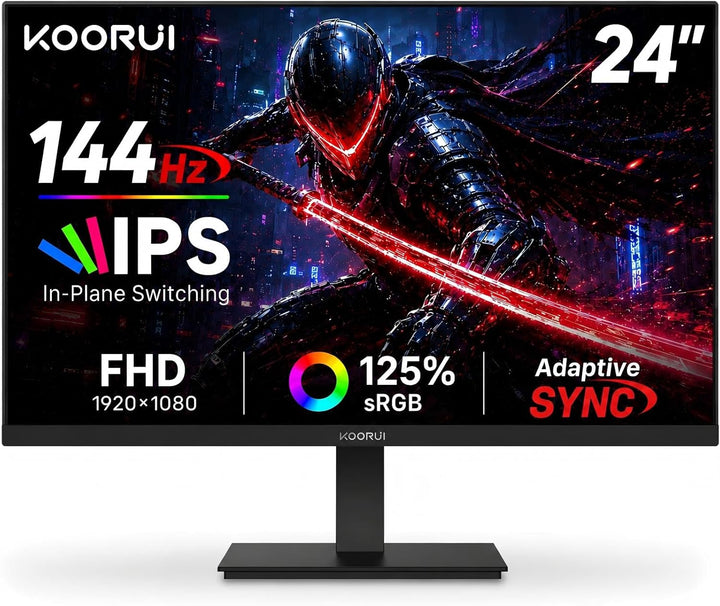 KOORUI Monitor de juegos de 24 pulgadas 144Hz Full HD 1920 x 1080p...