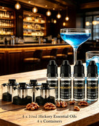 Kit de Accesorios de Sabor Culinario para Pistola de Humo - Añade Sabor a Bebidas de Cóctel y Alimentos Ahumados - 4x10ml de Aceites de Aroma de Nogal y 4 Envases (SaborNogal)