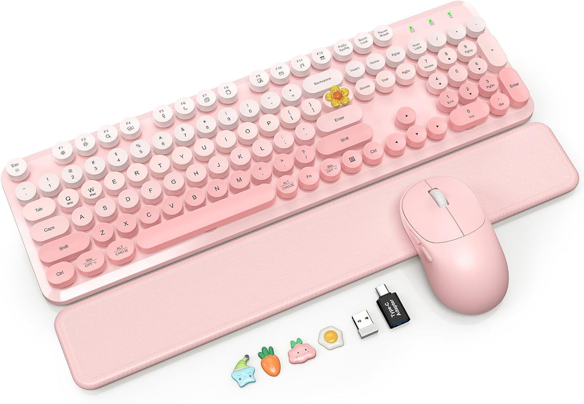Combo de teclado y mouse inalámbricos, reposamuñecas magnético suav...