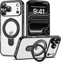 Funda transparente chapada para iPhone 17 Pro Max con soporte de