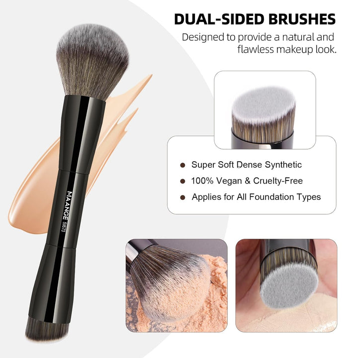 MAANGE Juego de 20 brochas de maquillaje para base, brocha Kabuki d...