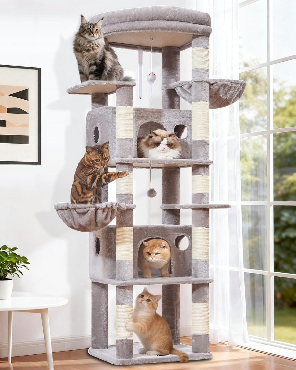 Taoqimiao Árbol para gatos resistente, torre de gato resistente de 73