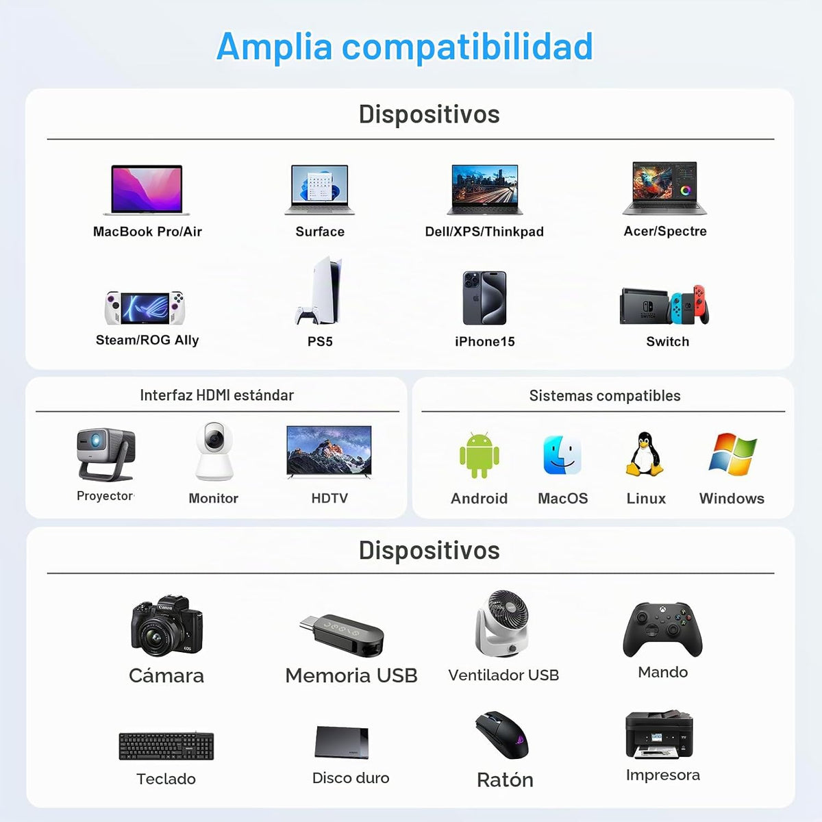 Adaptador USB C a HDMI,Adaptador USB-C Hub Multipuerto Digital AV |...