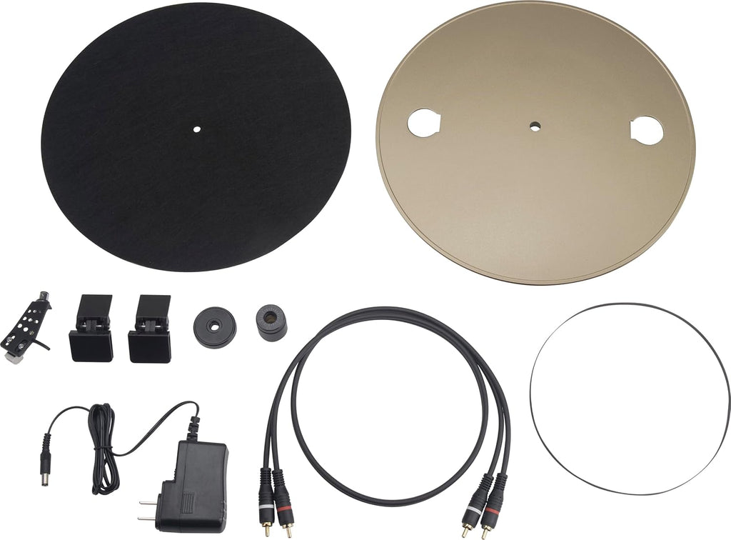 JBL Spinner BT - Bluetooth con tocadiscos AptX-HD™, componentes, carcasa extraíble, bandeja de aluminio y transmisión por correa, cartucho magnético móvil preinstalado (dorado)