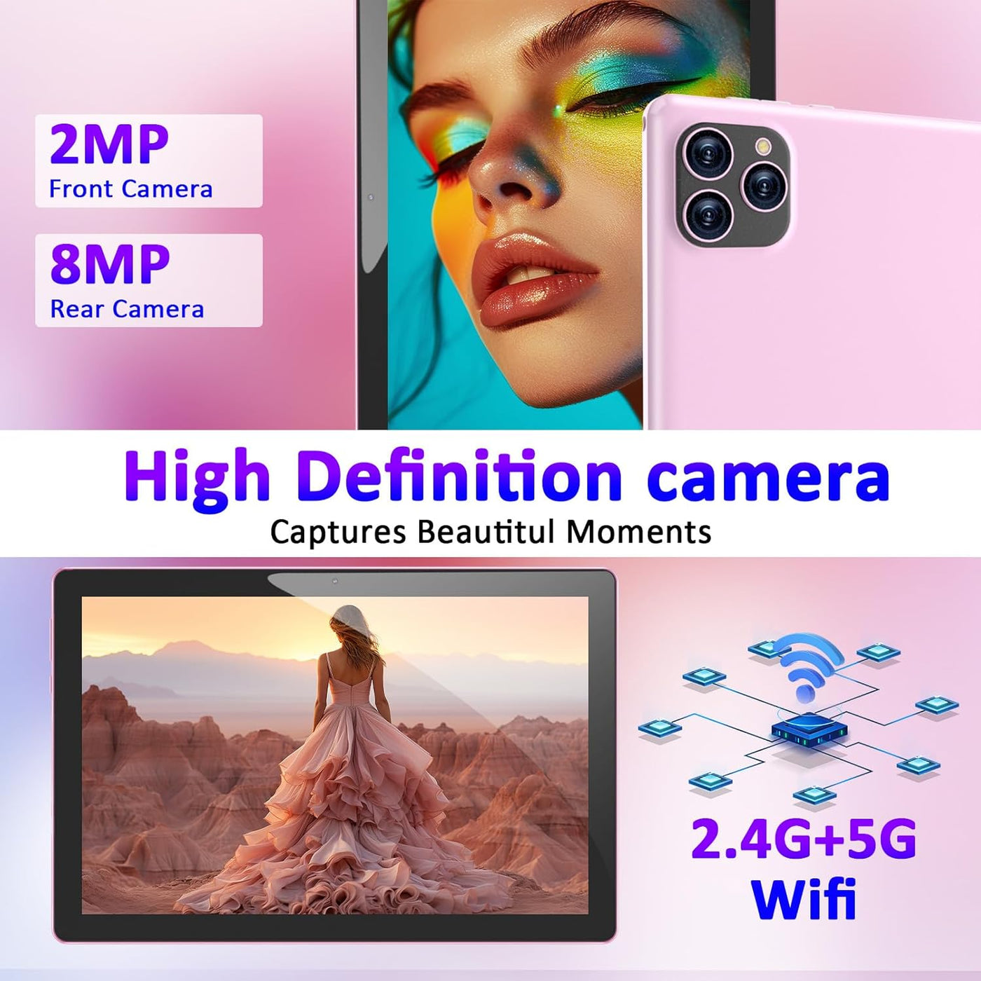 Vyrolinia Tablet Android 15 10 pulgadas 12 GB RAM+64 GB ROM\/1 TB t...