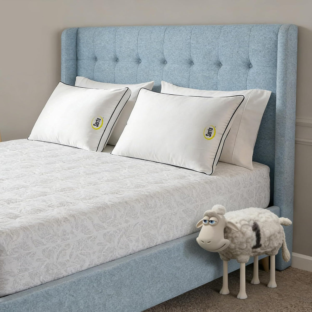 Serta Juego de 2 almohadas para cama de hotel, tamaño Queen, tamaño