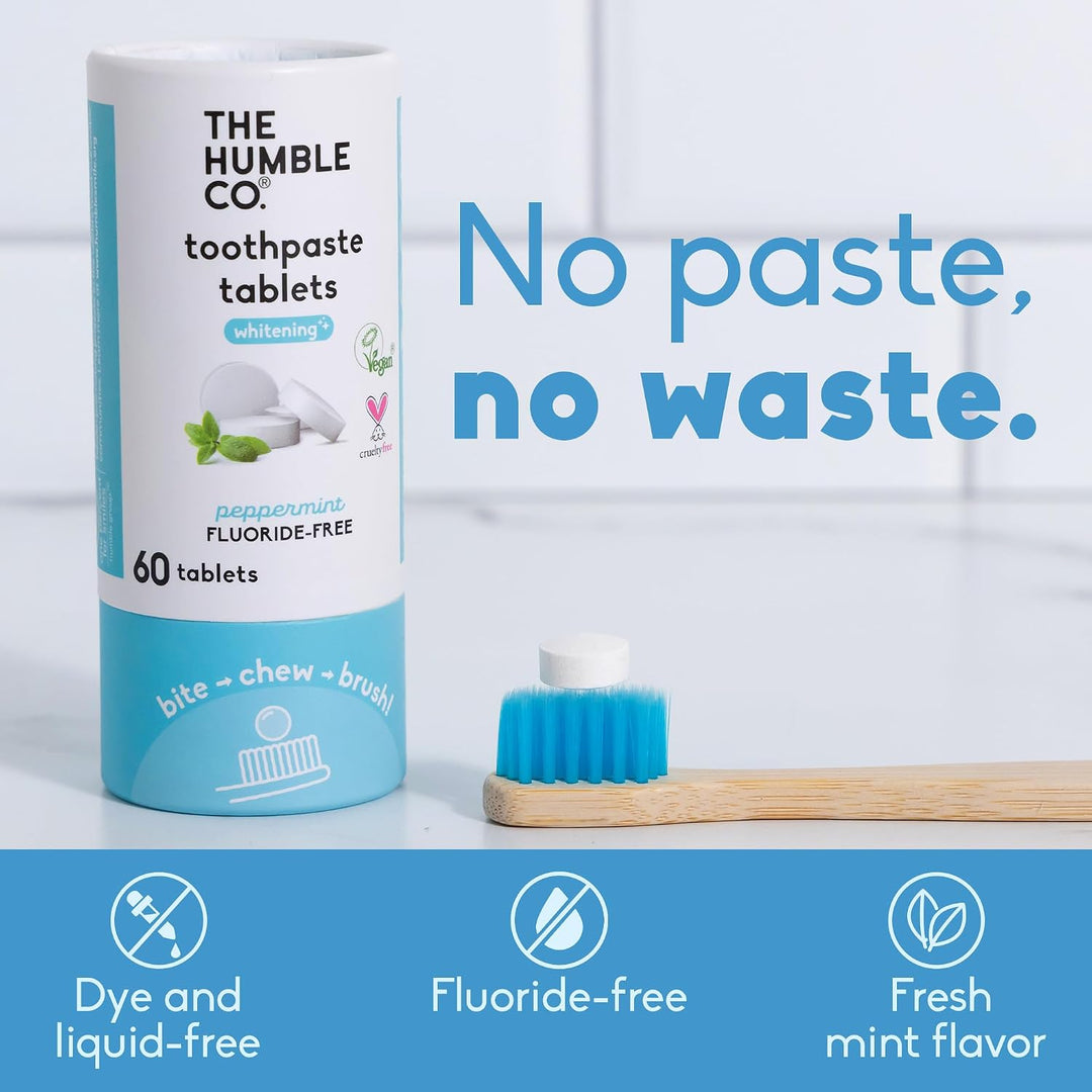 The Humble Co. Tabletas masticables blanqueadoras de dientes, sabor...