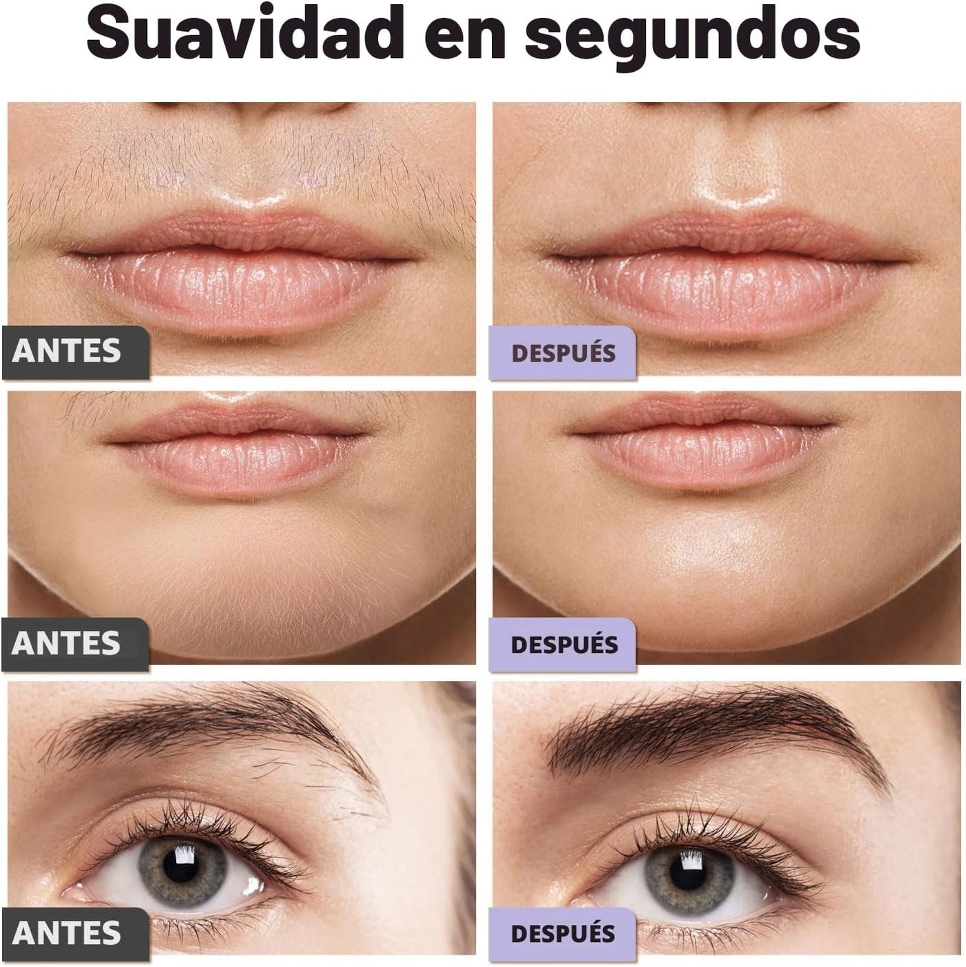 VG VOGCREST Recortadora de cejas y facial: depilación facial recarg...