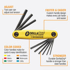 Bondhus 12533 GorillaGrip Hex y Star Plegables Paquete Triple, 12587 (0.079-0.315 in), 12589 (5/64-1/4 pulgadas) y 12634 (T9-T40)