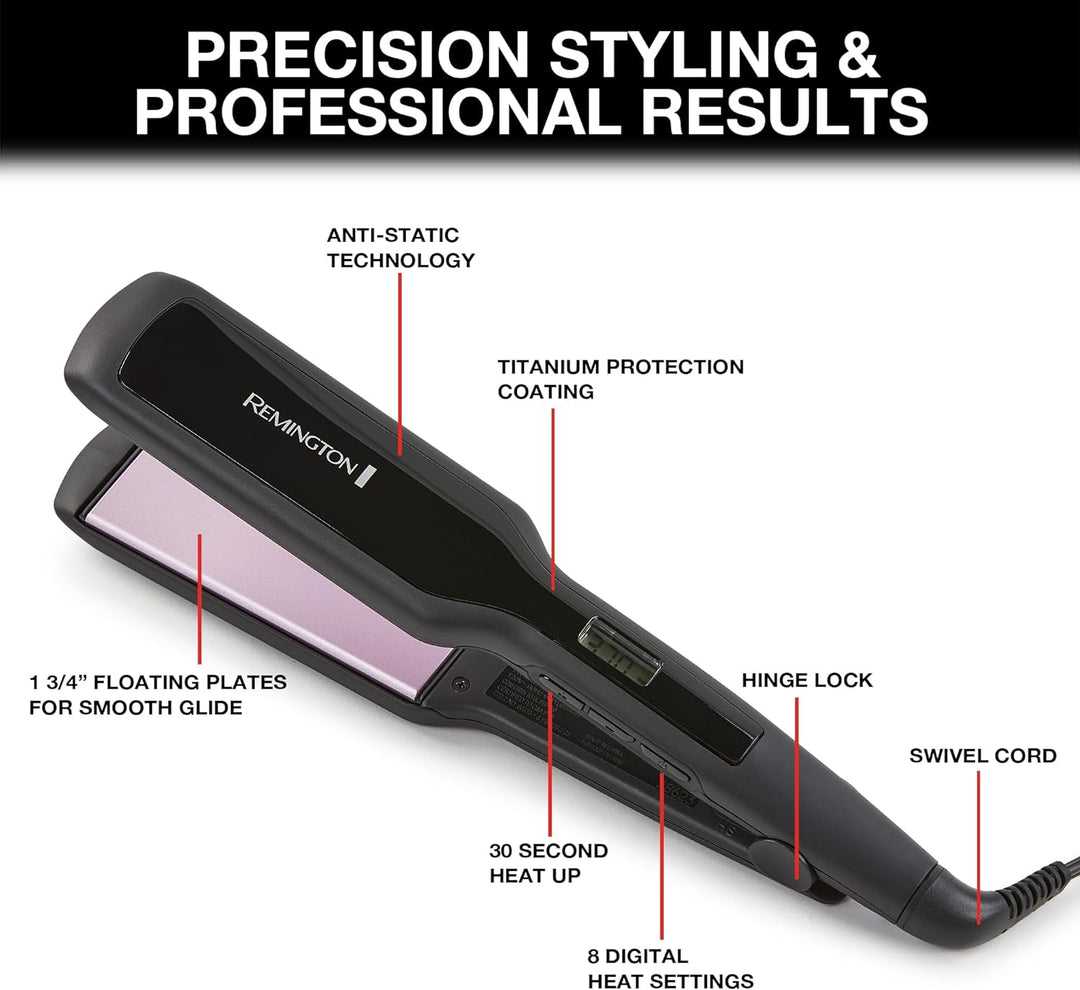 Remington Plancha plana de 1 3\/4 pulgadas, plancha de pelo con tec...
