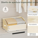 Organizadores grandes de armario y contenedores de almacenamiento, paquete de 8 cestas de almacenamiento trapezoidales para estantes, cestas de tela plegables con asas, ideales para armario, canasta, armario y almacenamiento de estantes, color beige