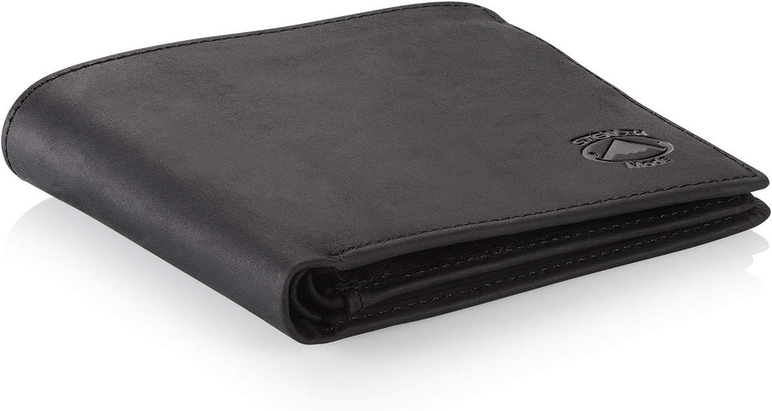 Stealth Mode Billetera de cuero para hombre. Billetera con RFID + 8...
