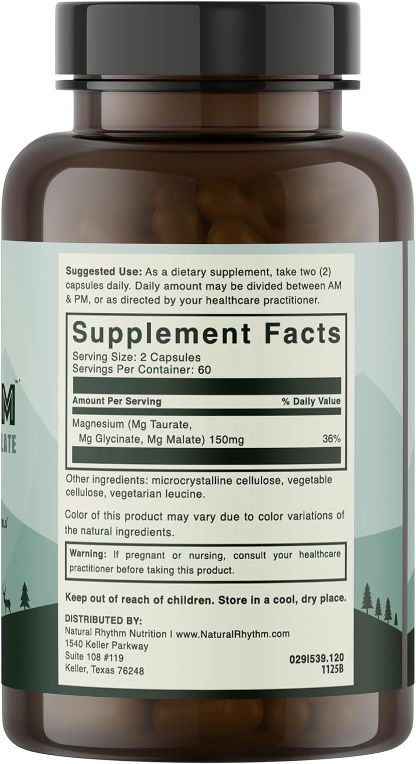 Natural Rhythm Triple Calm Magnesio 150 mg - Paquete de 2 - Supleme...